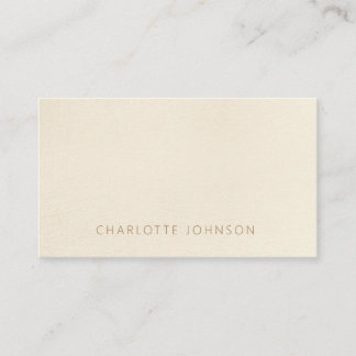 Simple Elegant Beige Brown Plain Professional Business Card