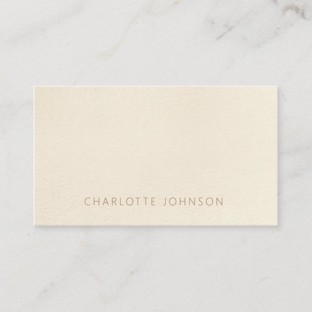 Simple Elegant Beige Brown Plain Professional Business Card (Front)