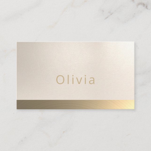 Simple Elegant Beige Faux Gold Professional Business Card (Front)