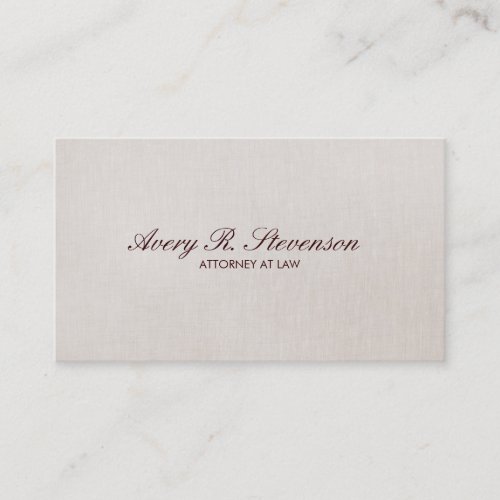 Simple Elegant Beige Linen Look Business Card