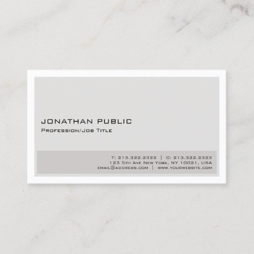 Simple Elegant Beige White Professional Modern Business Card