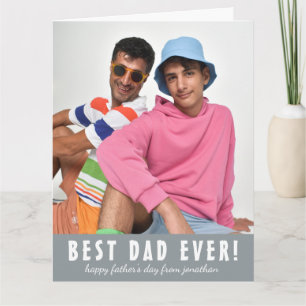 Simple Elegant Best Dad Ever Fathers Day Photo Card