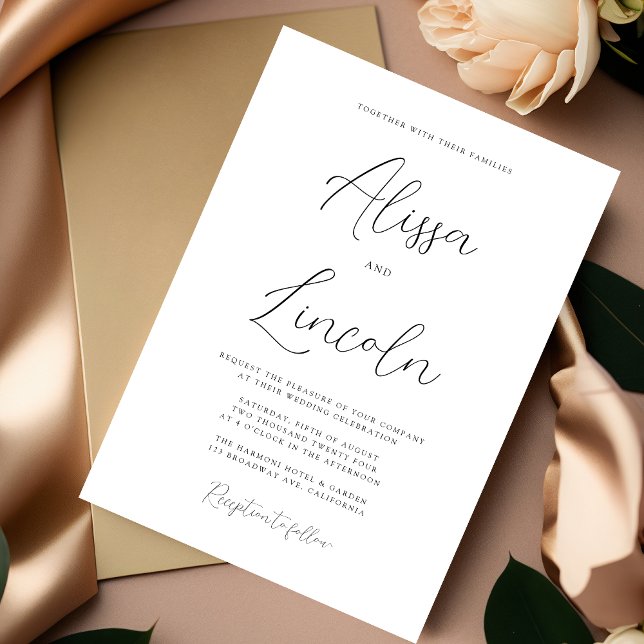 Simple Elegant Big Calligraphy Names Wedding Invitation (Creator Uploaded)
