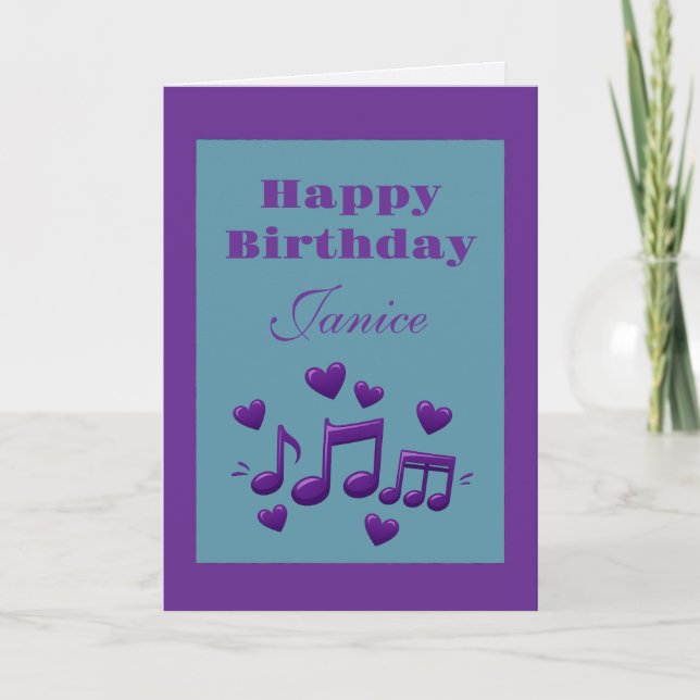 Simple Elegant Birthday Music Notes Birthday (Front)