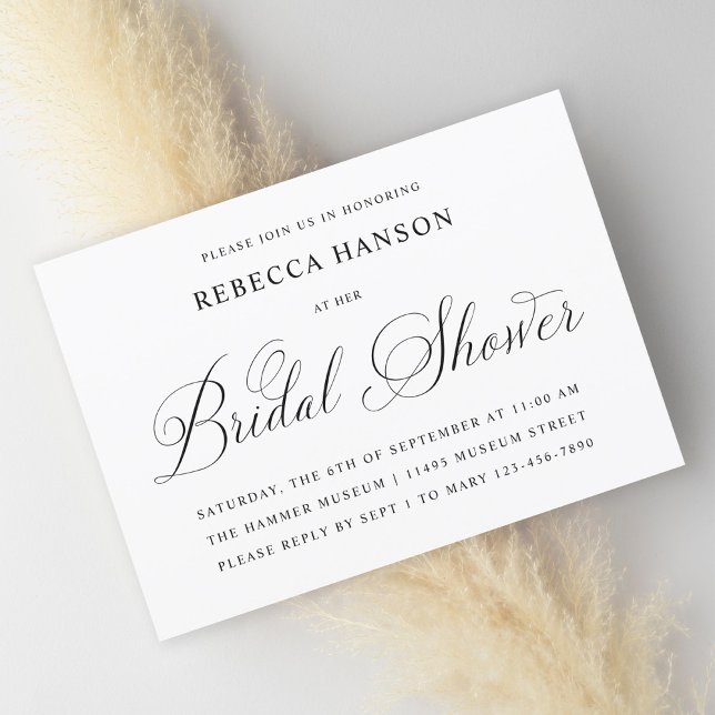 Simple Elegant Black and White Bridal Shower Invitation (Creator Uploaded)