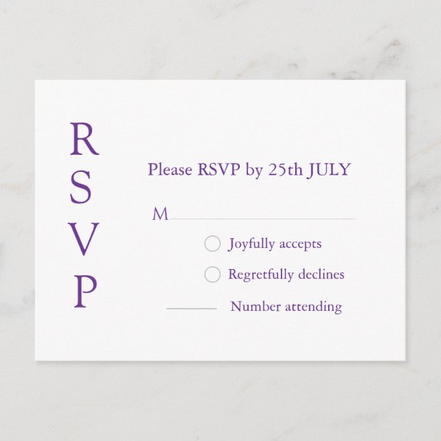 Simple Elegant Black and White Chic Script Wedding Postcard (Front)