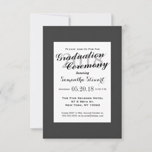 Simple Elegant Black and White Design 3.5x5 Paper Invitation Card