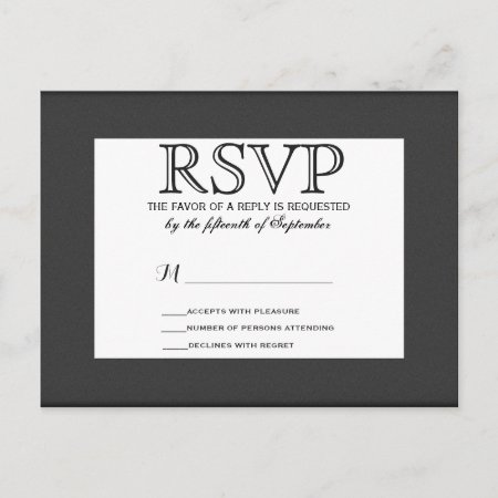 Simple Elegant Black And White Design Invitation Postcard