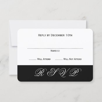 Simple Elegant Black And White Event Reply Cards by holiday_store at Zazzle