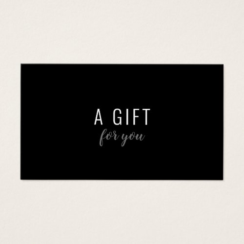 Simple Elegant Black and White Gift Certificate