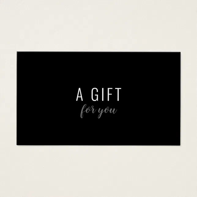 Simple Elegant Black and White Gift Certificate Zazzle