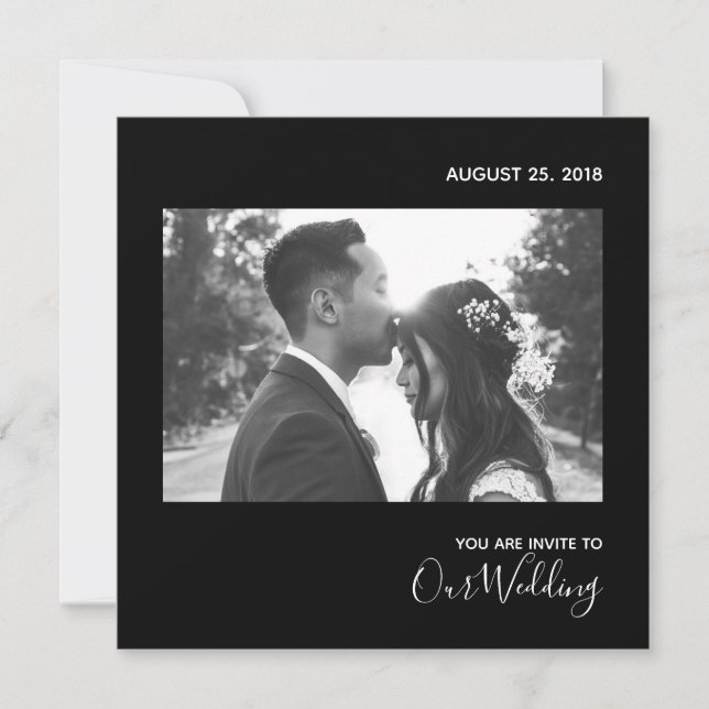 Simple Elegant Black and White Invitation (Front)