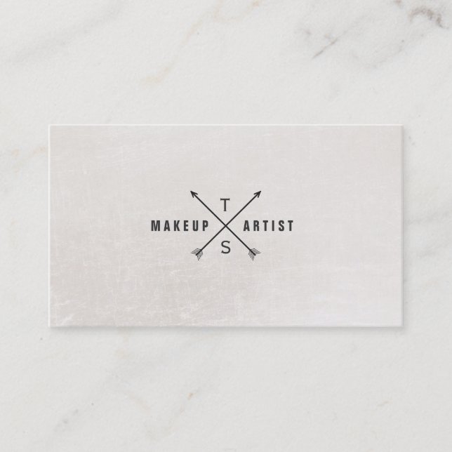 Simple Elegant Black and White Monogram Business Card (Front)