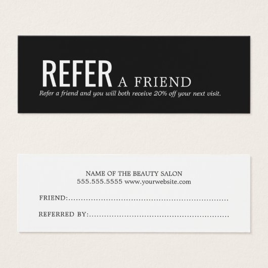 Simple Elegant Black and White Referral Card (Front & Back)