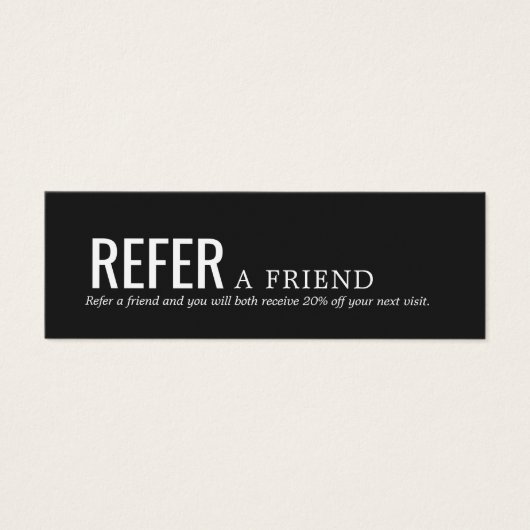 Simple Elegant Black and White Referral Card (Front)