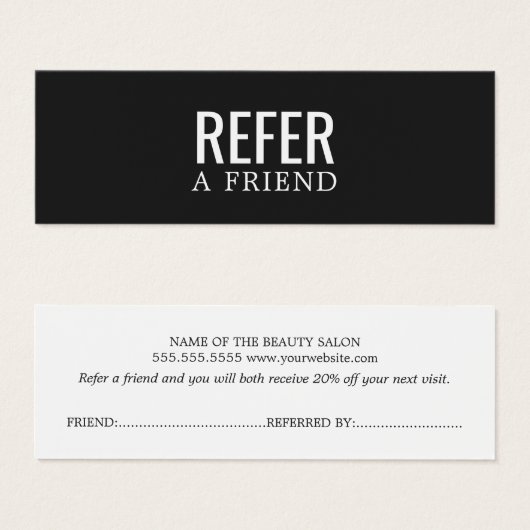 Simple Elegant Black and White Referral Card (Front & Back)