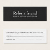 Simple Elegant Black and White Referral Card (Front & Back)