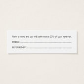 Simple Elegant Black and White Referral Card (Back)
