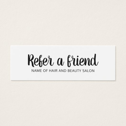 Simple Elegant Black and White Referral Card (Front)