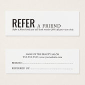 Simple Elegant Black and White Referral Card (Front & Back)
