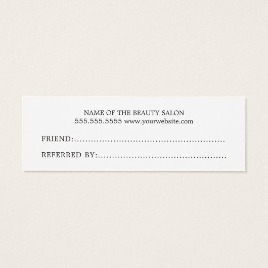 Simple Elegant Black and White Referral Card (Back)