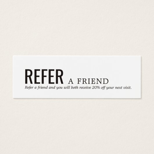 Simple Elegant Black and White Referral Card (Front)