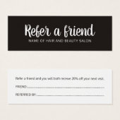Simple Elegant Black and White Referral Card (Front & Back)