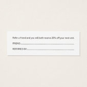 Simple Elegant Black and White Referral Card (Back)