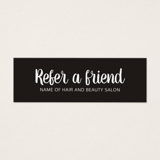 Simple Elegant Black and White Referral Card (Front)