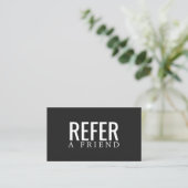 Simple Elegant Black and White Referral Card (Standing Front)
