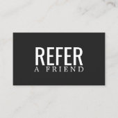Simple Elegant Black and White Referral Card (Front)