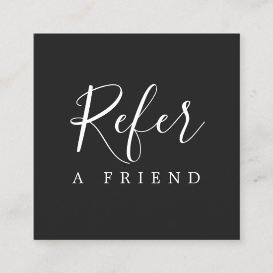 Simple Elegant Black and White Referral Card