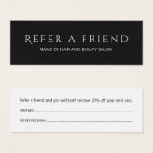 Simple Elegant Black and White Referral Card (Front & Back)