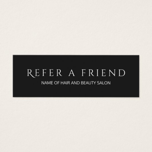 Simple Elegant Black and White Referral Card (Front)