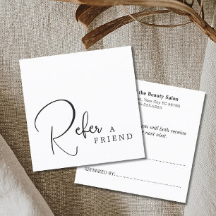 Simple Elegant Black and White Referral Card