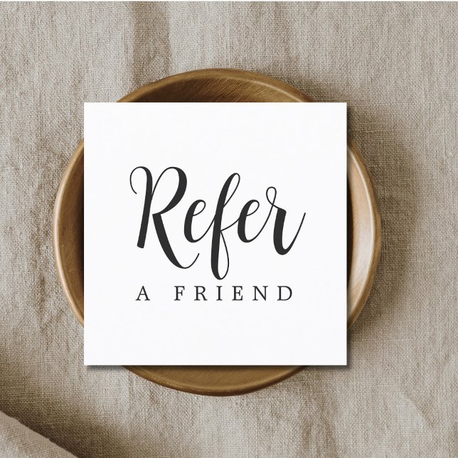 Simple Elegant Black and White  Referral Card (Creator Uploaded)