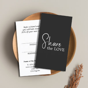 Simple Elegant Black and White Referral Card