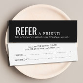 Simple Elegant Black and White Referral Card