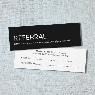 Simple Elegant Black and White Referral Card