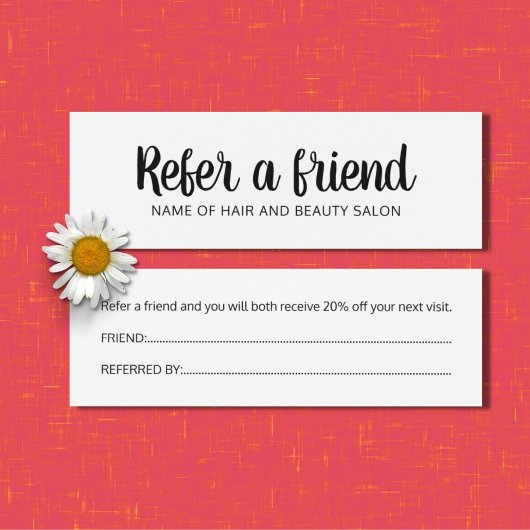 Simple Elegant Black and White Referral Card