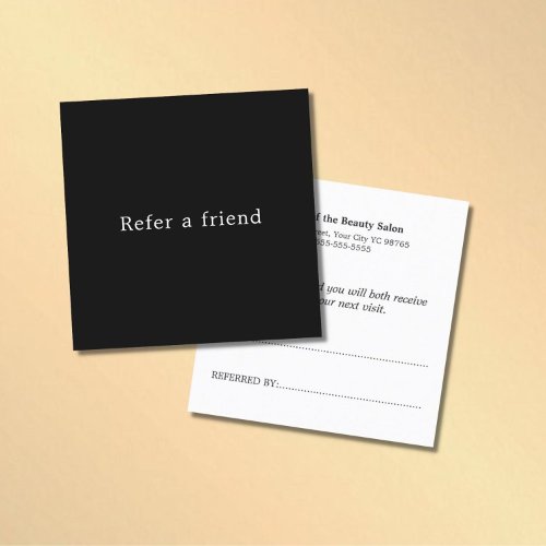 Simple Elegant Black and White Referral Card