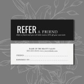 Simple Elegant Black and White Referral Card