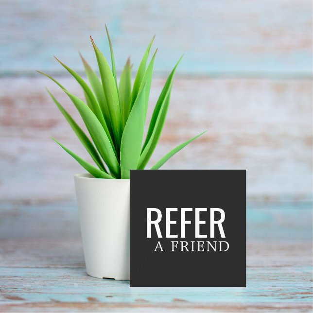 Simple Elegant Black and White Referral Card (Creator Uploaded)