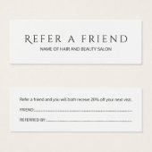 Simple Elegant Black and White Referral Card (Front & Back)
