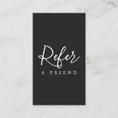 Simple Elegant Black and White Referral Card (Front)