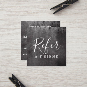 Simple Elegant Black and White Referral Chalkboard Card
