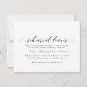 Simple elegant black and white rehearsal dinner invitation | Zazzle