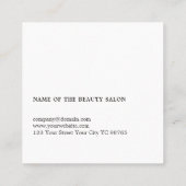 Simple Elegant Black and White Scissor Hairdresser Square Business Card (Back)