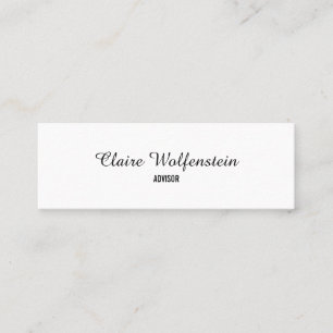 Simple Elegant Black and White Script Professional Mini Business Card