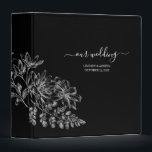 Simple Elegant Black and White Script Wedding 3 Ring Binder<br><div class="desc">The elegant binder will hold all your plans for your perfect day.</div>